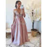 Vestido cetim com Lantejoulas Michaela