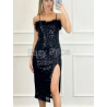 Vestido Lantejoulas com penas