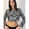 Crop top lantejoulas