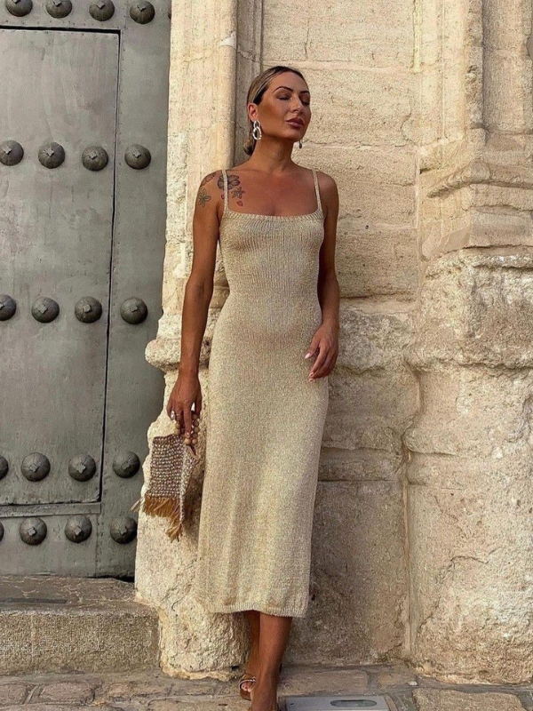 Vestido de Malha Brilhante