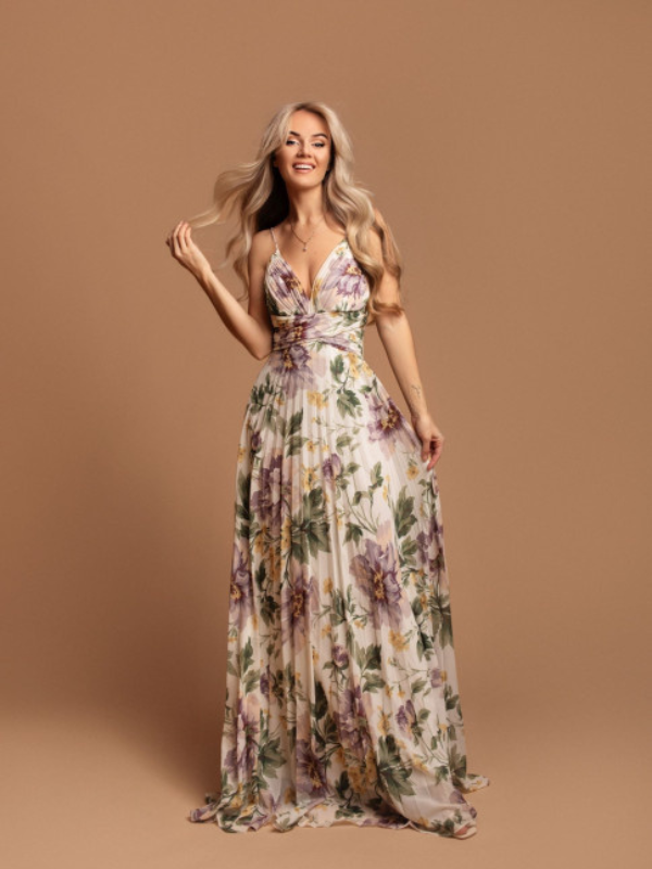 Vestido Cerimónia Estampado R1594